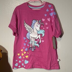 Unicorn Print Pink Kids T-Shirt